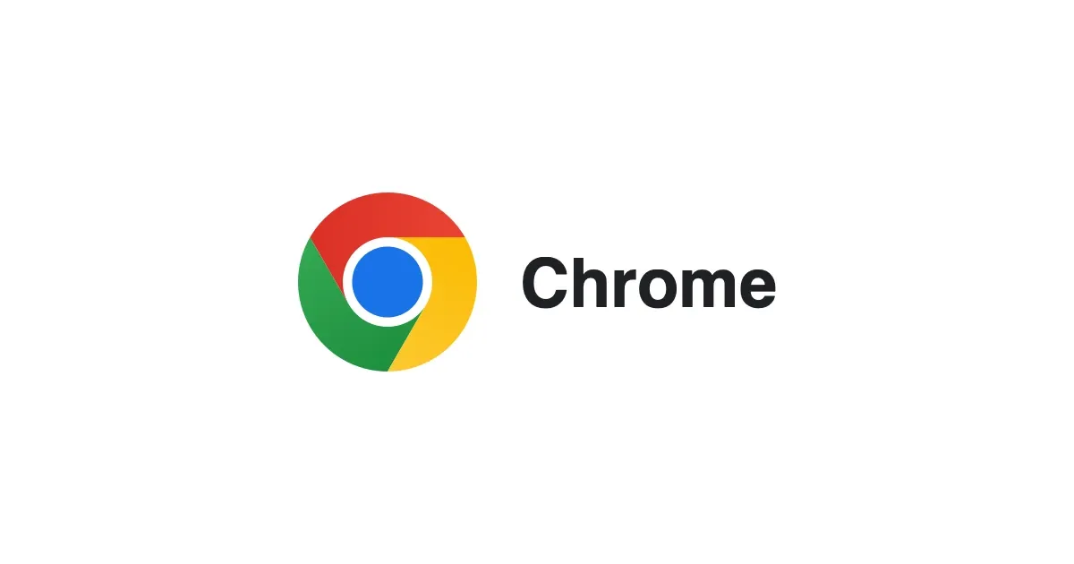 The multicolour Chrome logo, a blue circle ringed by red, yellow and green, beside the word Chrome in bold near-black on a white card