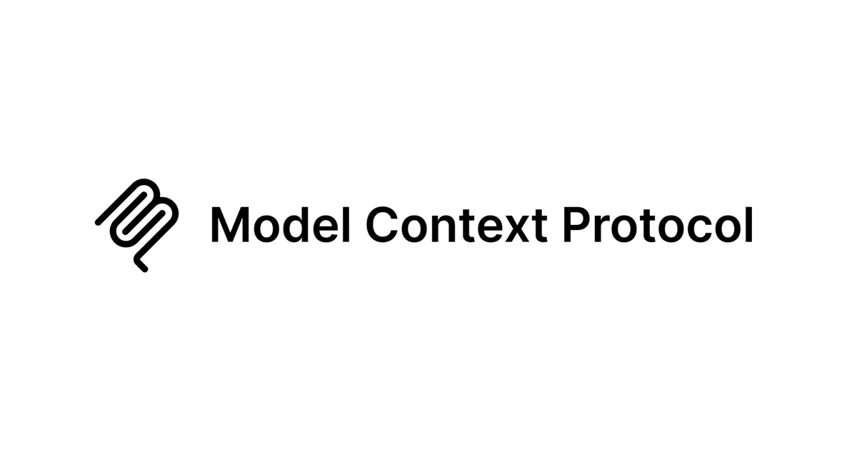 The Model Context Protocol M-shaped mark and the Model Context Protocol wordmark in black on a white card