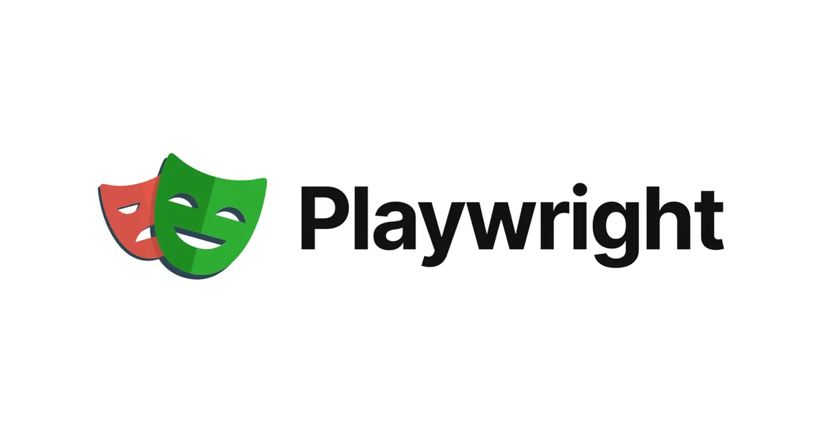 The Playwright logo, two overlapping theatre masks with a red frowning one behind a green smiling one, beside the Playwright wordmark in black, on a white card