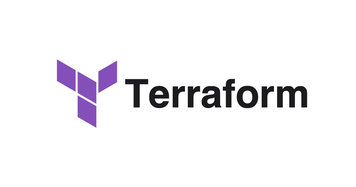 The Terraform mark, four purple parallelograms forming a T, beside the Terraform wordmark in near-black on white