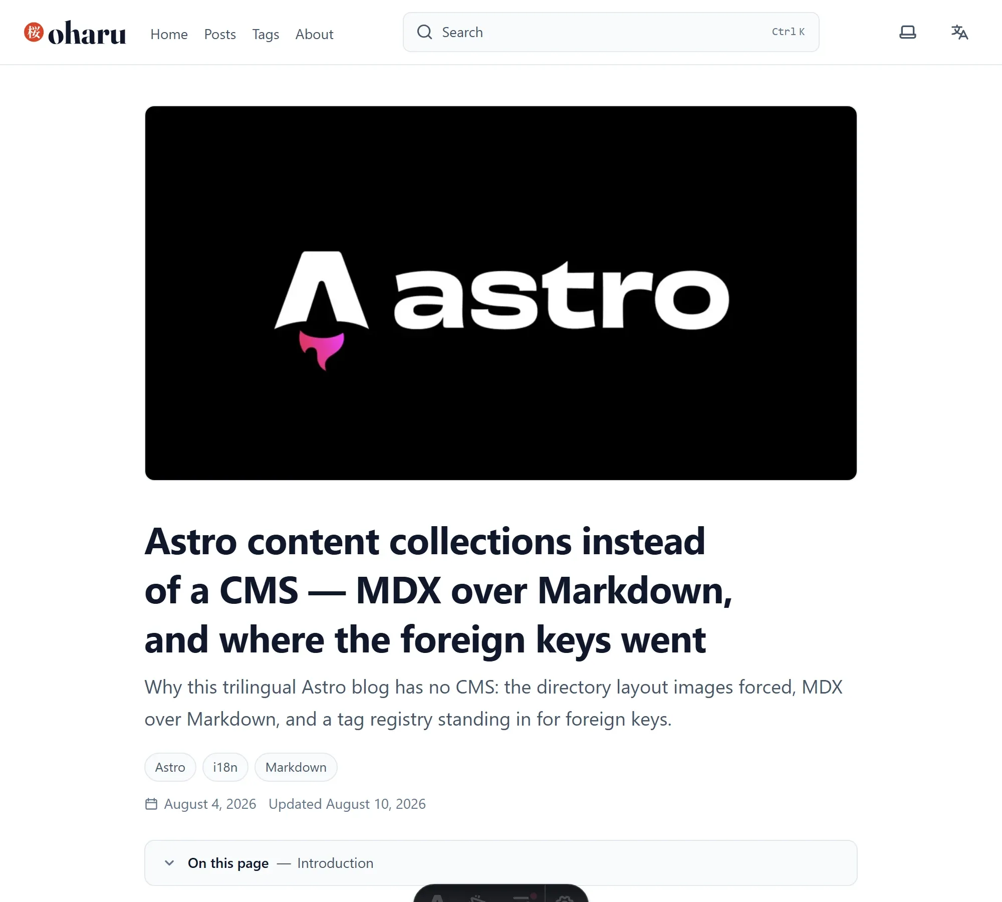 The widened reading column and larger body text, rendered live on the article that carries this fix